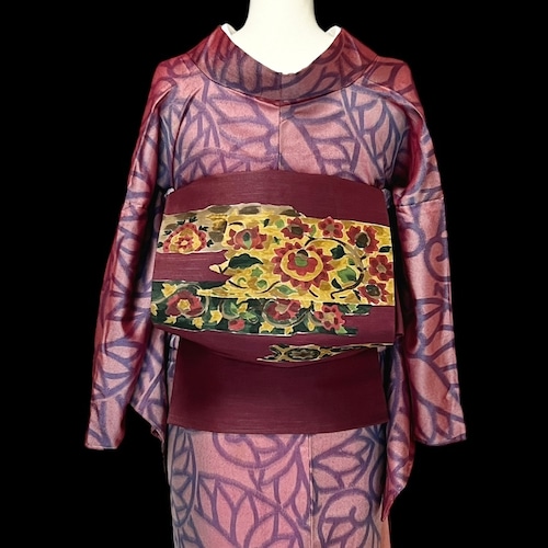 名古屋帯・帯締め2点セット なごや帯 中古 リサイクル帯 帯 カジュアル着物 リサイクル着物 きもの 着物 kimono