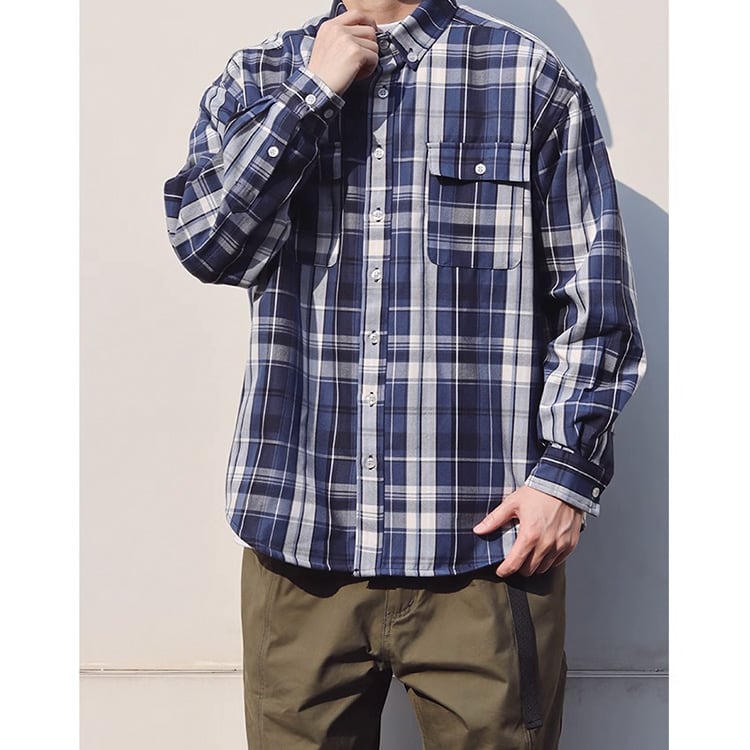 ★CUSTOM WOVEN PLAID POCKET SHIRT　　　A0785