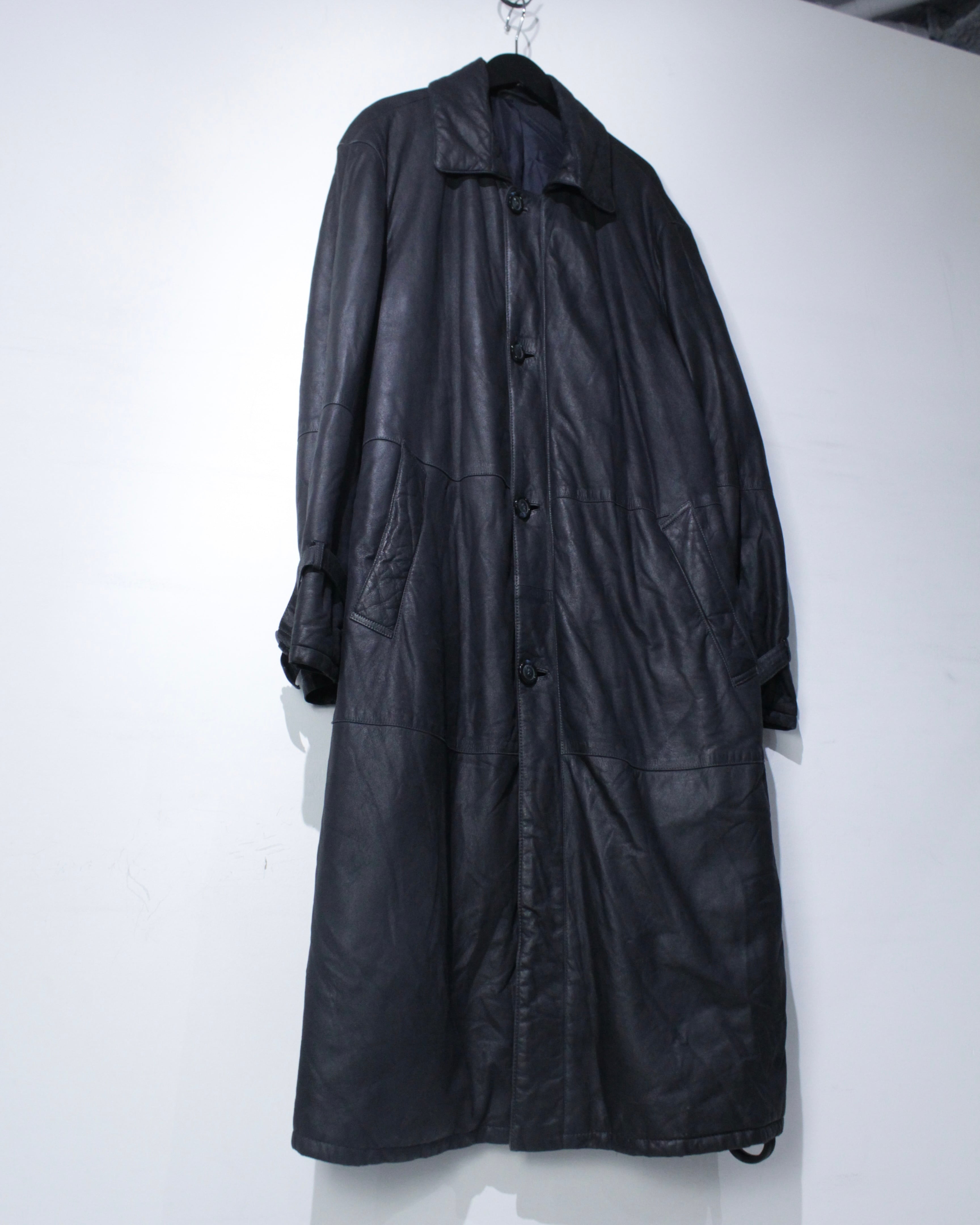 最終値下げ⚠️BULLY イタリア製　本革　コート　防寒　40サイズ COLIMBO 【ZX-0110 ROSSIGNOL SQDR MOTORCYCLE COAT ＜CHARCOAL