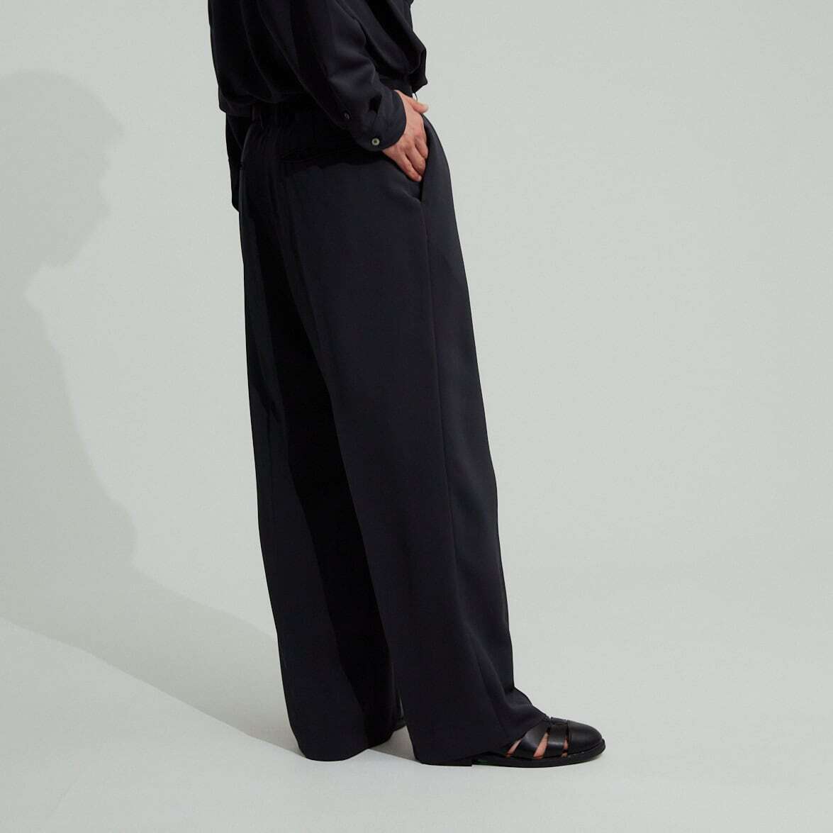 PE DRAPE DOUBLE TUCK PT / PEドレープダブルタックパンツ(KHAKI