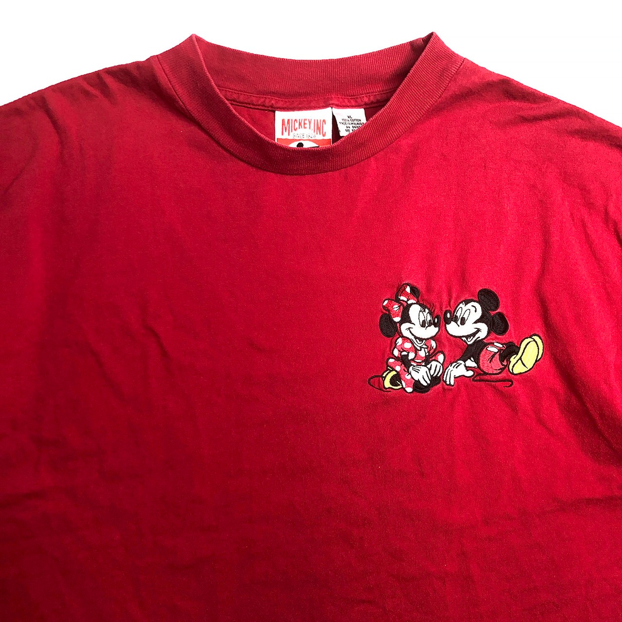 90S ヴィンテージ ディズニー ミッキーマウス ミニーマウス 刺繍 