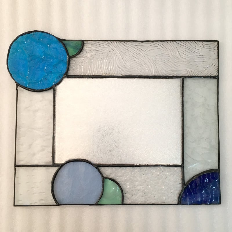 オーダー受付】ステンドグラスミラー「バブルブルー」 KK | ステンド