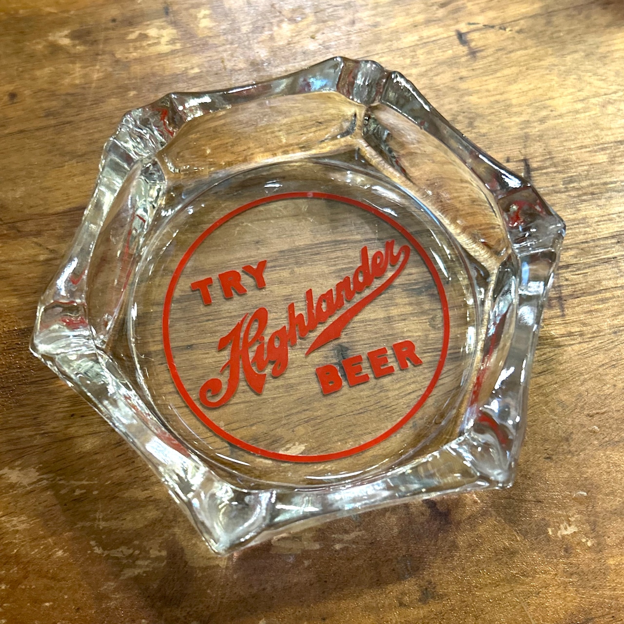 1960s HIGHLANDER BEER ハイランダービール ヴィンテージ ガラス アッシュトレイ 灰皿 MISSOULA MONTANA USA