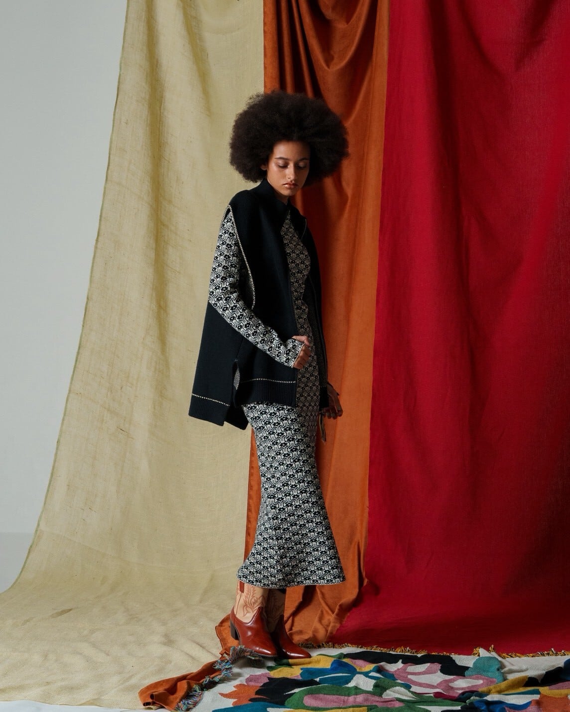 AMBERGLEAM フリンジベストセーター AMBERGLEAM アンバーグリーム 23AW Fringe Vest Sweater