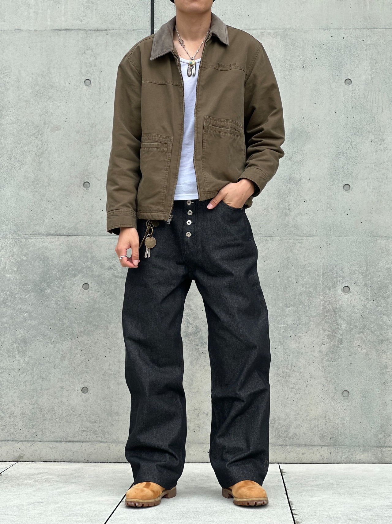 Button Out Loose Straight Denim