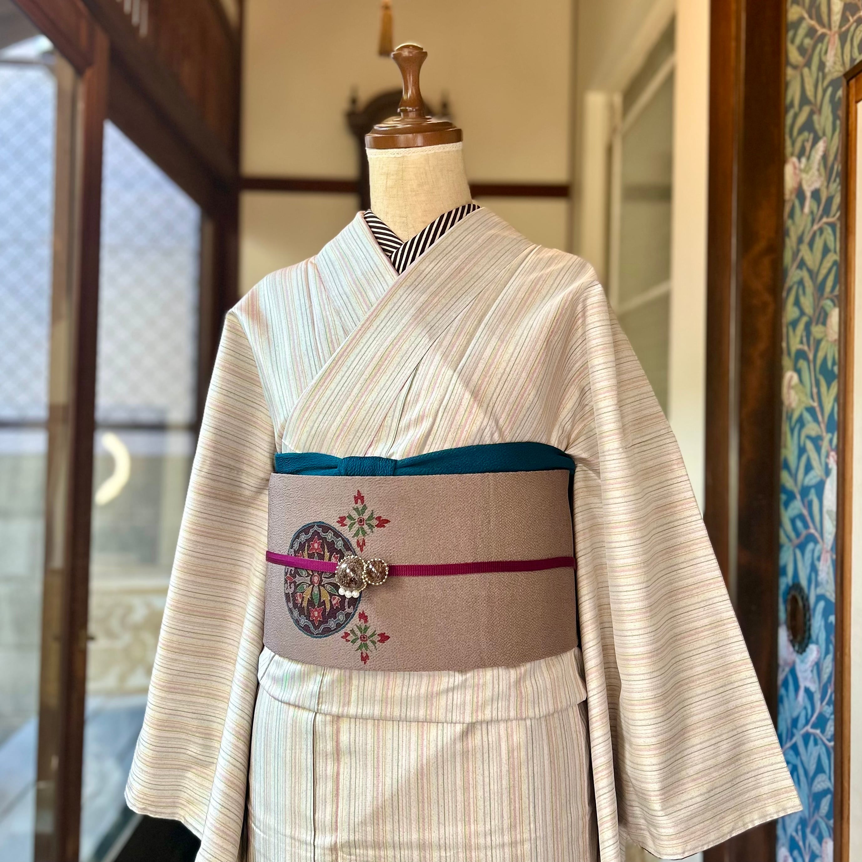 ☆専用☆美品 有松鳴海絞り 綿 洗える着物クレマチス”高級浴衣 J-35