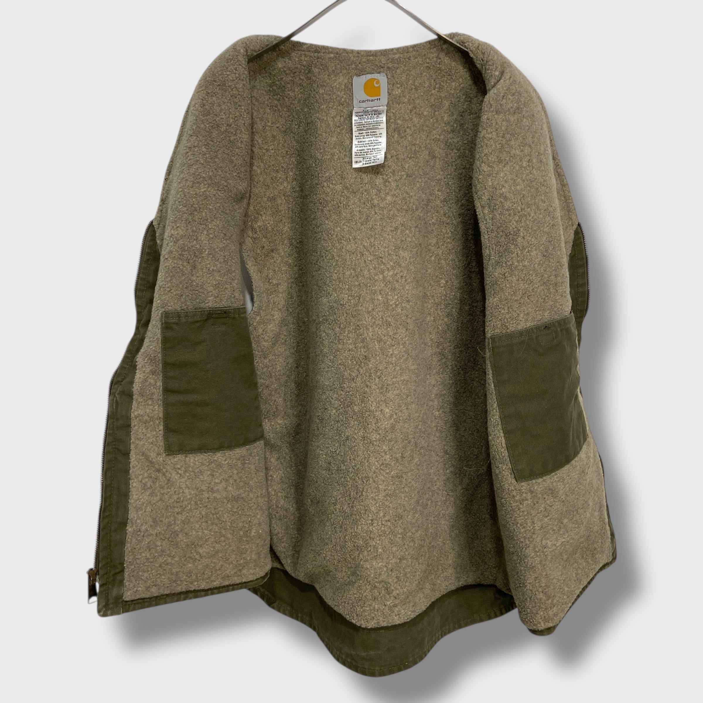 carhartt カーハート ダックベスト V26 カーキ ボアライナー XL | 古着