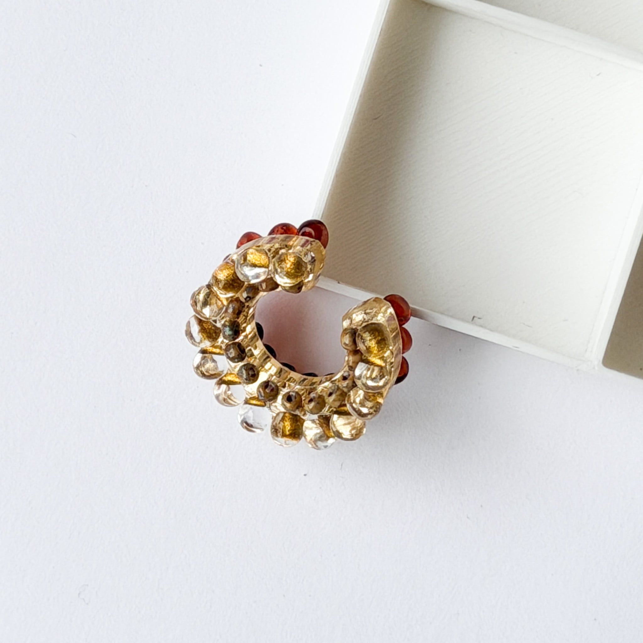puzzle ring ear cuff 'bicolor' [04]