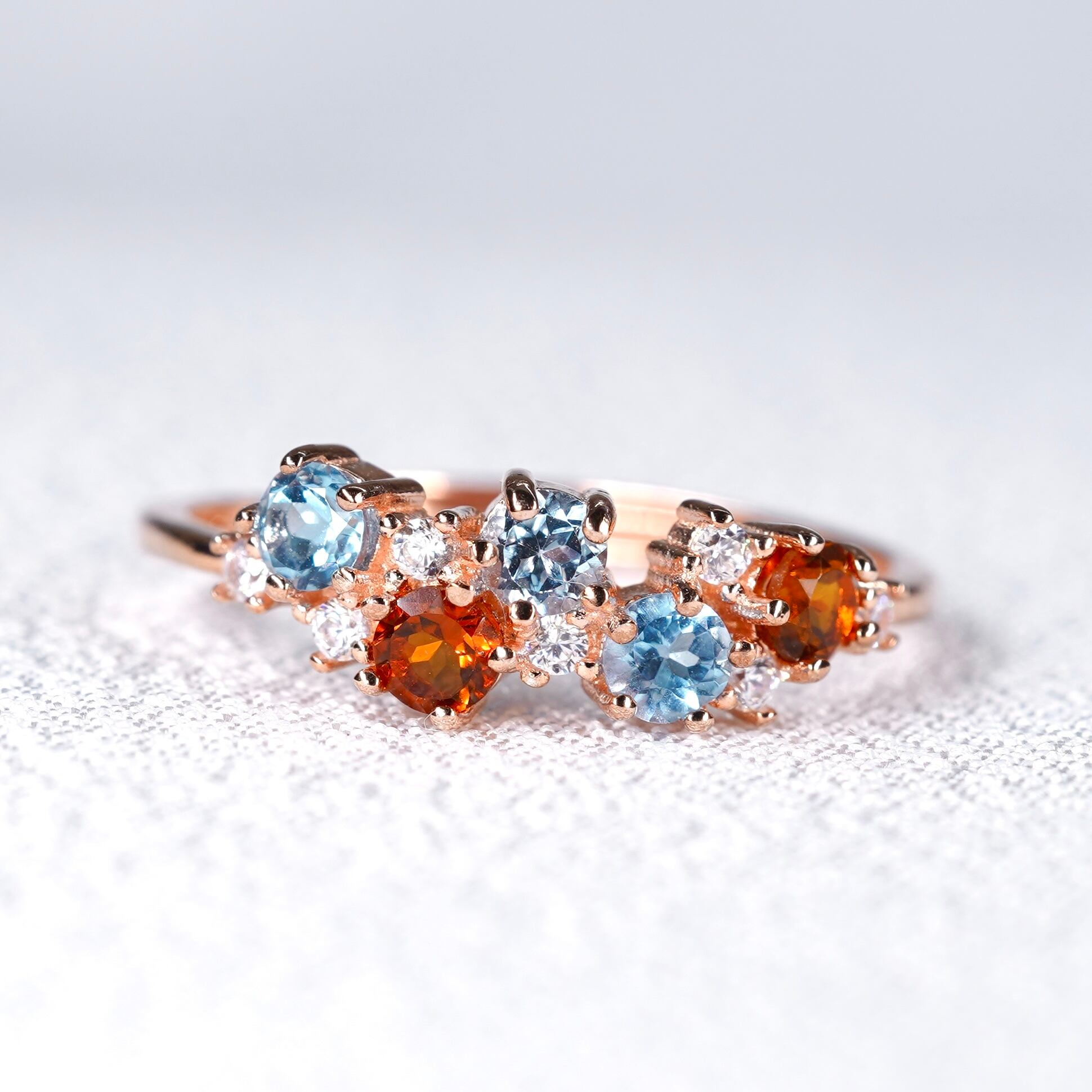 リースRing♦︎ブルートパーズ・シトリン♦︎PGカラー《0209》