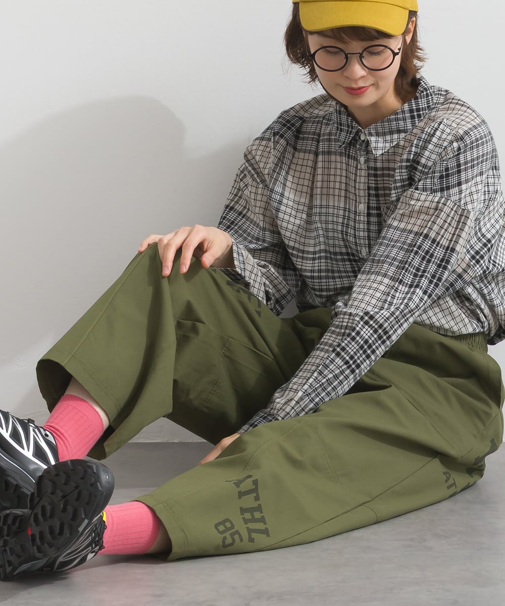 K261040 ロゴプリントツイルワークパンツ / Logo Print Twill Work