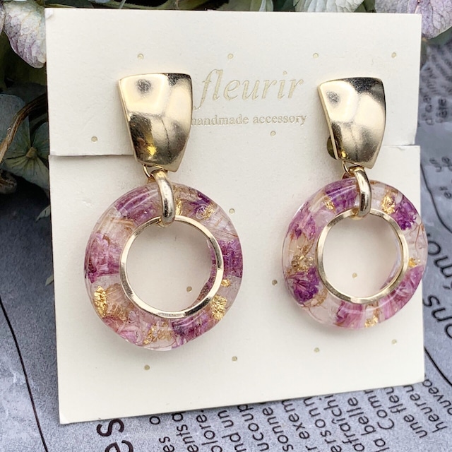 fleurir レジンフラワーピアス