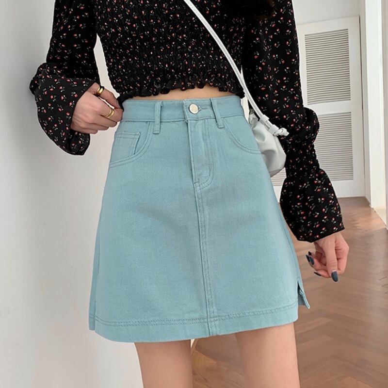 スカート ハイウェストウェスト薄手Aラインショートサマースタンダード レトロ 夏物 YY-ファッション28171067941