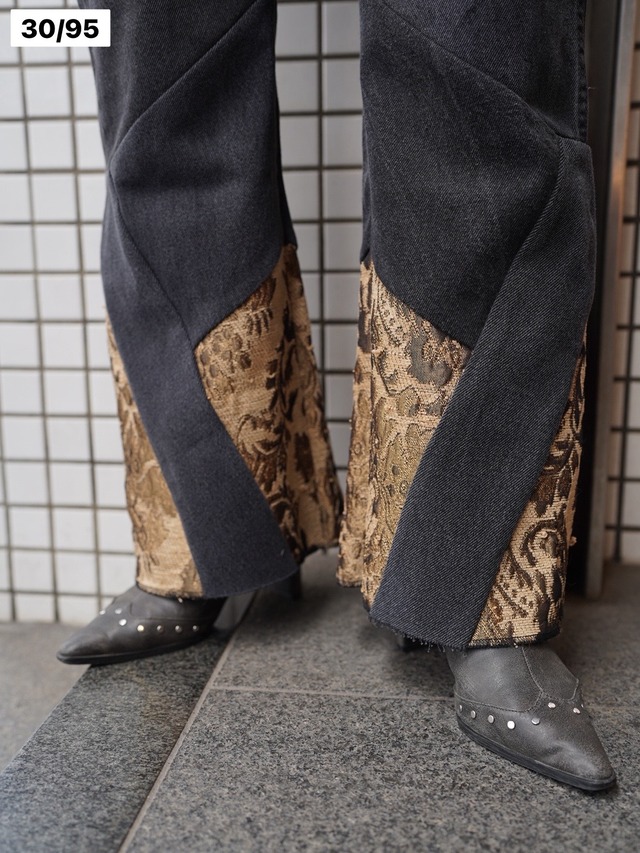 77circa(ナナナナサーカ) “ circa make gobelin cutback hem denim pants【BLACK】”