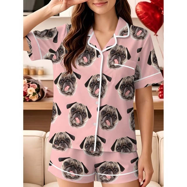 pajama  -pink face-　　t-item-0373