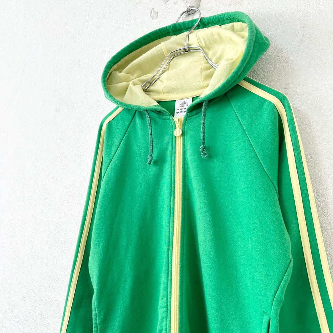 美品☆00s☆adidas/アディダス☆ジップパーカー☆薄手スウェット 