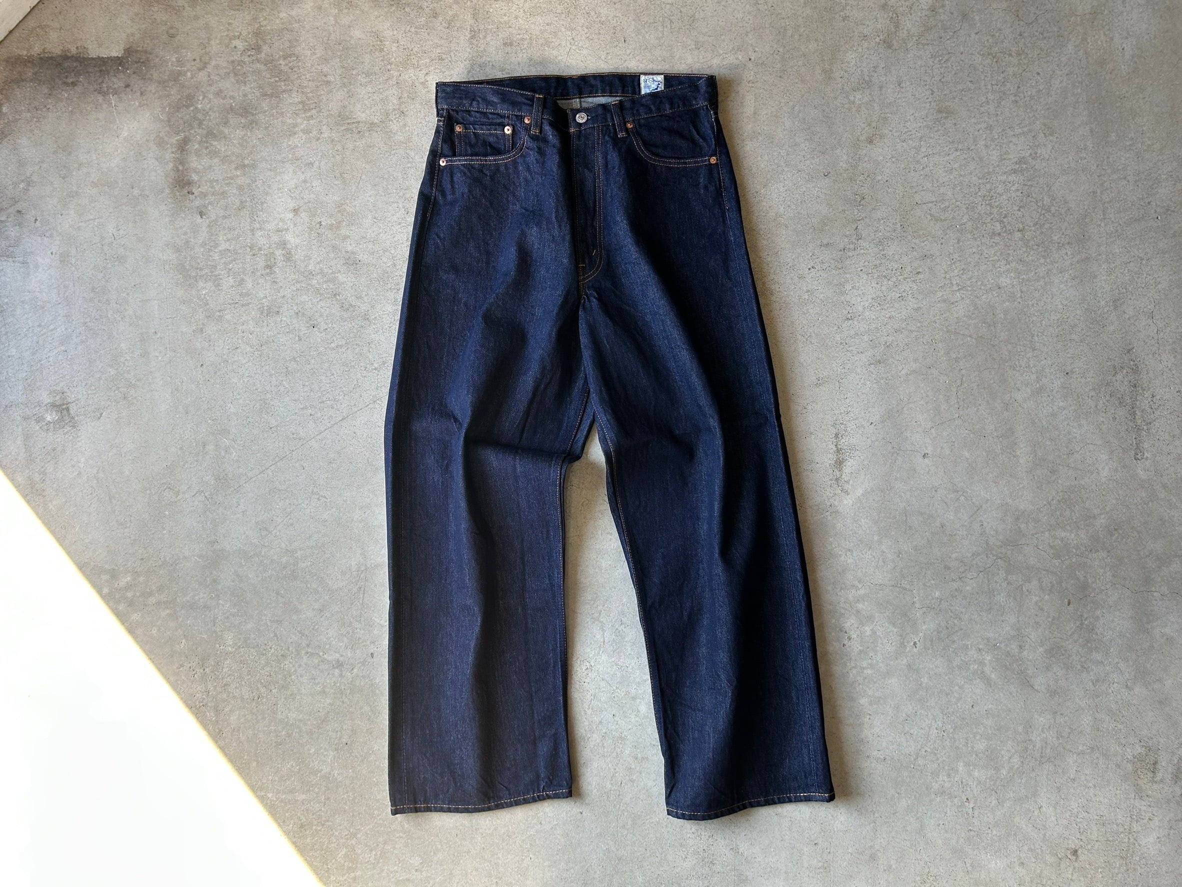 orSlow 濃紺 ストレートレッグ デニムパンツ Lサイズ ボタンフライ orslow オアスロウ | ワークとネコ