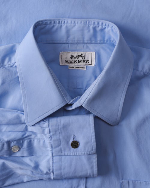 [Late 1990s] "HERMES" Cotton Poplin Shirt (Designed by Veronique Nichanian / Made in France)