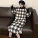 ✞ セーター スカート 大人女子☆ウィンターフード長袖スリーブチェック柄 ロング 冬物 ✞ゴスロリ SM ミリ 甘ロリ クラロリ 和ロリ エレガント 黒ロリ 姫ロリ 華ロリ BB-BB17178218545