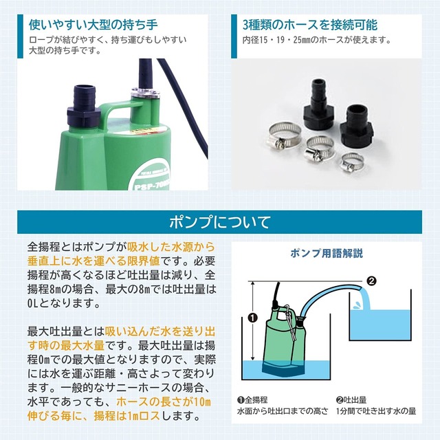 ナカトミ(NAKATOMI) 水中ポンプ PSP-70NS