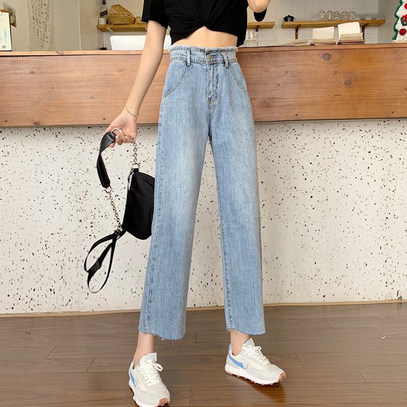 パンツ スプリングオータムウェストスリムジーンズ 春物 秋物 試着室46412532354