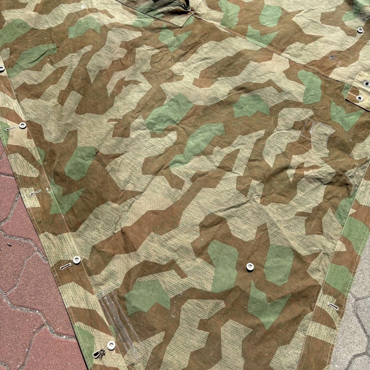 ドイツ軍幕　国防軍　zeltbahn M31 military surplus 貴重 40s German Army ドイツ軍 実物 M-31 Splinter Camo Zeltbahn WW2