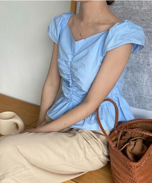 《即納商品》beginning blouse (white / blue / black)