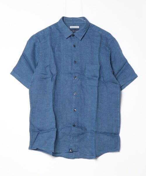 60s GLENN BERRY Stencil Chambray S/S Shirt S / US NAVY タイプ