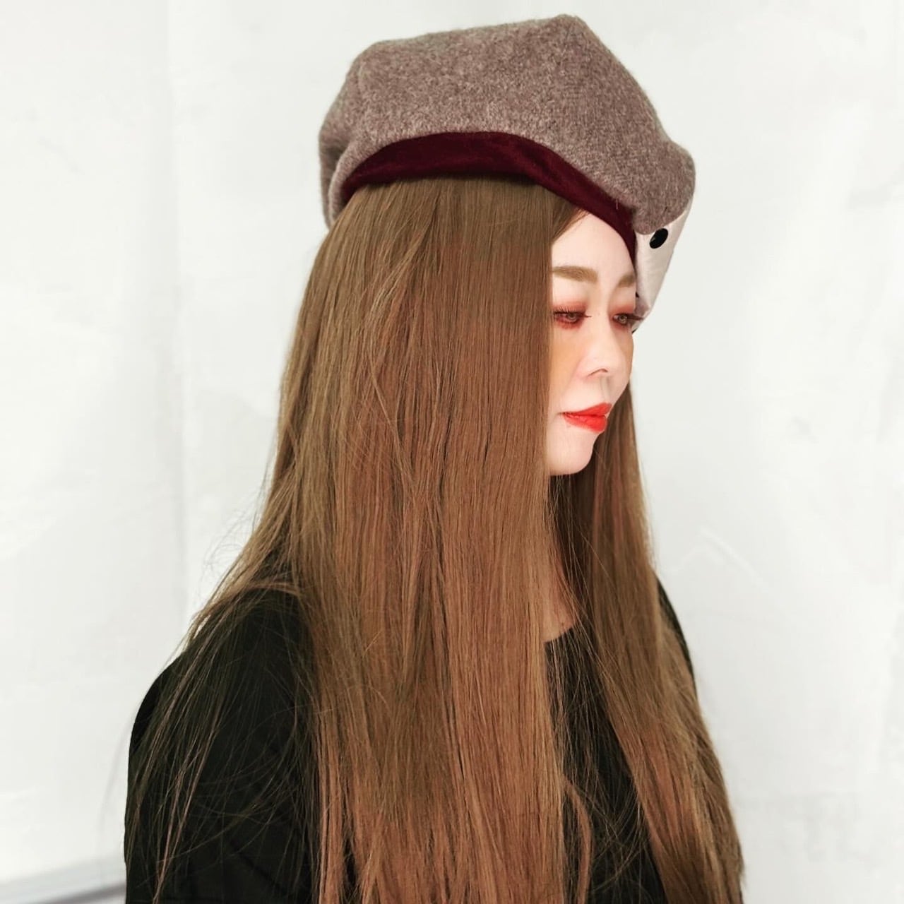 新作】『水玉ドットを大人可愛く。Reウールを使ったエコなベレー帽