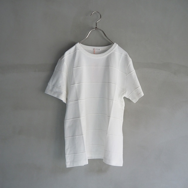 SUTOA  ユニセックスボーダーT-SHIRT WHITE