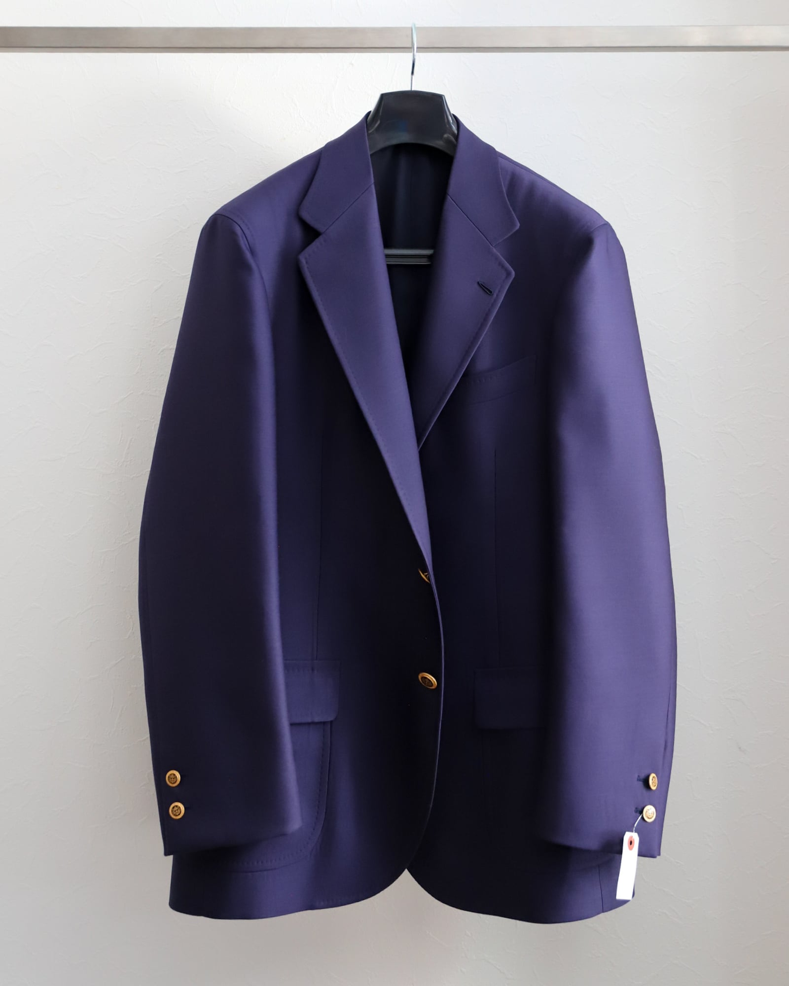 新品】MINTENS made in French special wool silk Vintage Fabric Navy