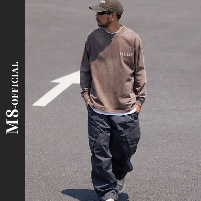 washed print long sleeve 2color M0375