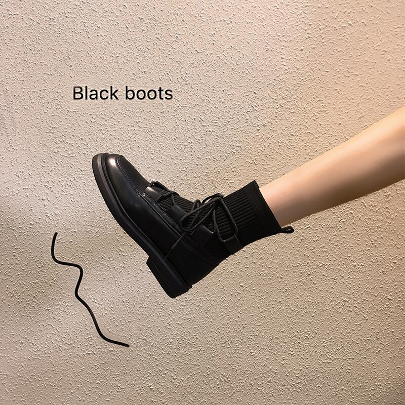 ストレッチブーツスプリングオータムスタイル薄手 レース 靴 シューズ エラスティック 伸縮 春物 秋物 レースアップ フェイクシューズ74241755772