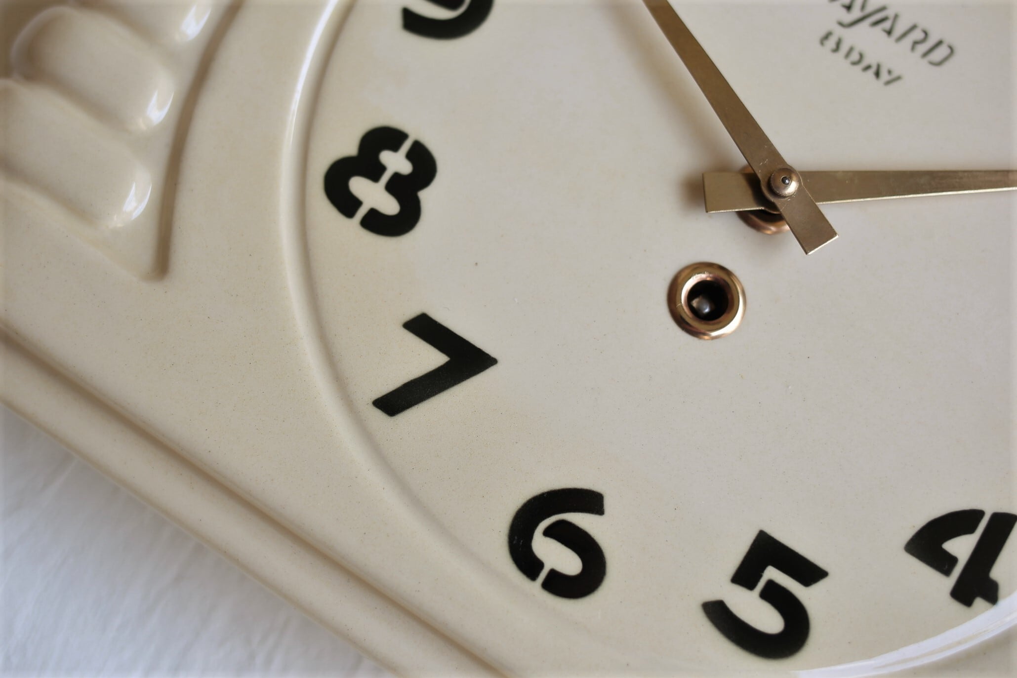 フランス アンティーク ヴィンテージ BAYARD 陶器製 掛時計 ゼンマイ