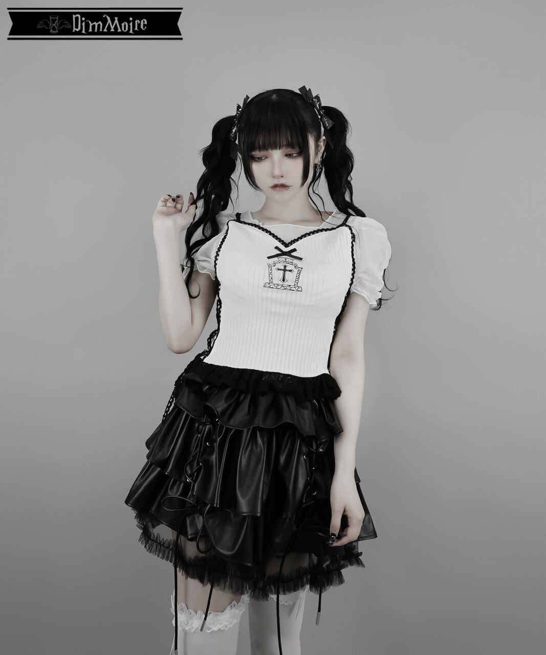 Gothicチュールトップス【Black&White】 | DimMoire