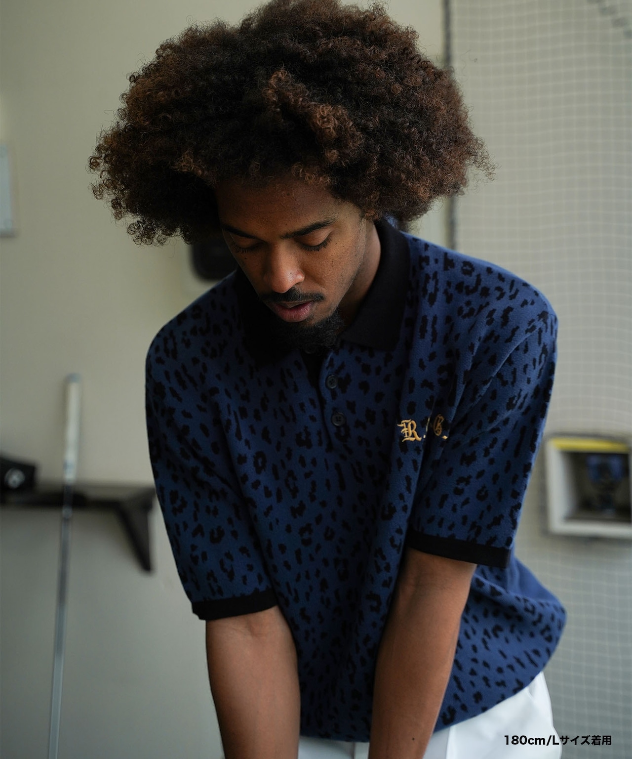 【RCGC】LEOPARD LOGO EMBROIDERY KNIT POLO［RGK003］