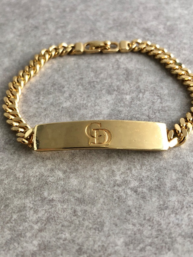 Christian Dior クリスチャン ディオール ブレスレット ゴールド CDプレート vintage ヴィンテージ オールド pmj4s6