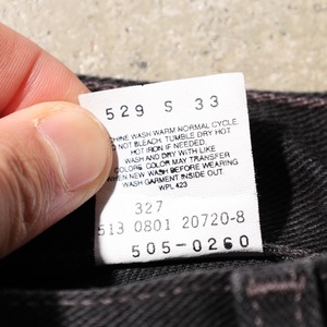 極美品 31×30 USA 01年 Levi’s 505 サルファー ブラック デニム パンツ