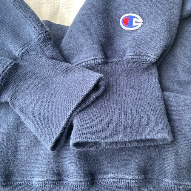Champion リバースウィーブ スウェット 90s メキシコ製 カレッジ ネイビー ヴィンテージ古着 L 画像5
