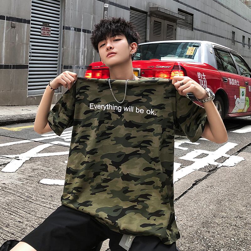 全1色 Tシャツ カットソー 迷彩柄 カジュアル おしゃれ