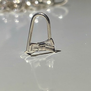 ribbon pin earring short SILVER925 #1727