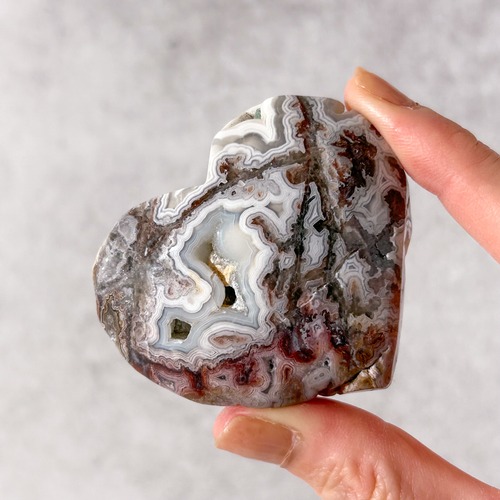 メキシカンクレイジーレースアゲート ジオード ハート01 ✳︎ 天然石 ✳︎