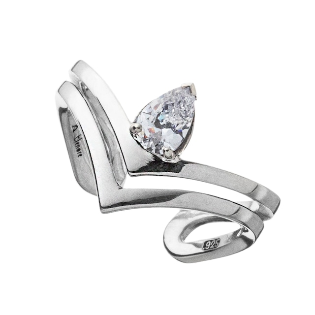 ティアドロップVリングCL　AKR0054　レディースサイズ　Teardrop V-ring CL Ladies size　 シルバーアクセサリー  Silver jewelry