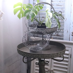 植木鉢　プラントハンドルスタンドS｜シャビーシック　寄せ植えして飾ると素敵なガーデンになる　60043