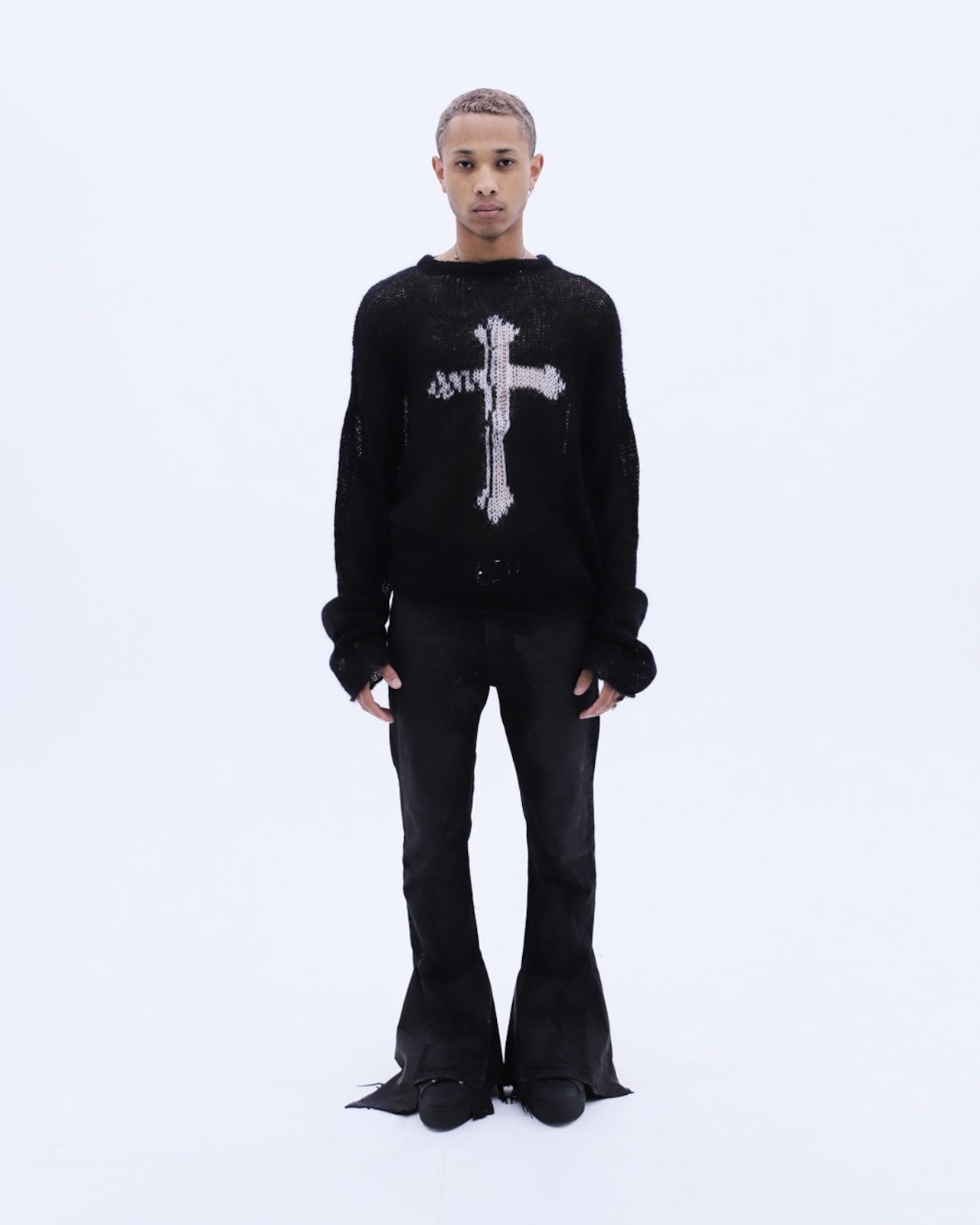 LAST NEST / cross see-through knit
