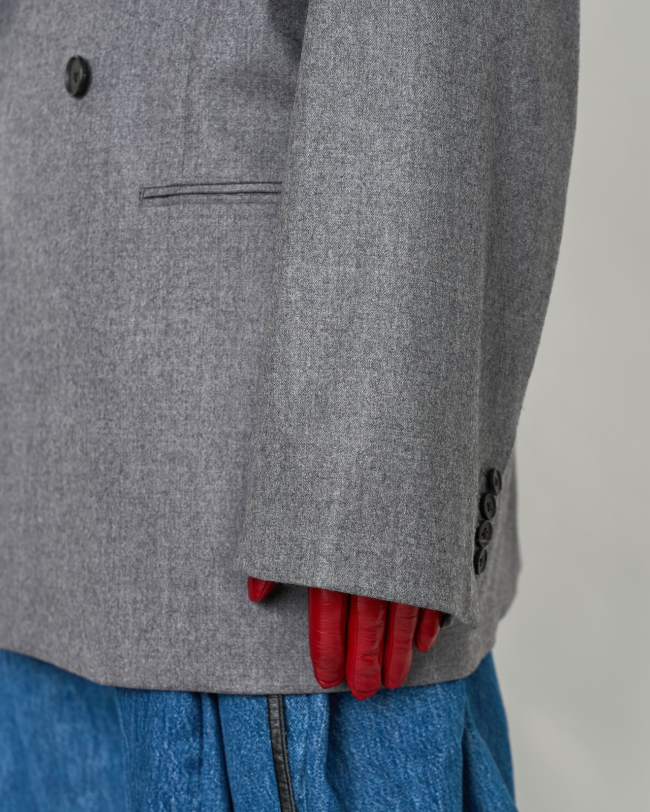 ssstein "WOOL FLANNEL OVERSIZED PEAK LAPEL JACKET〔GREY〕"