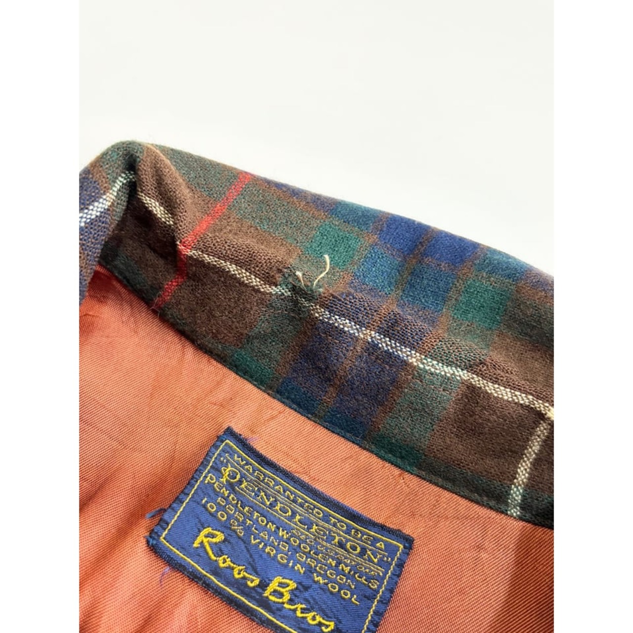50s PENDLETON "Roos Bros" WOOL SHIRT MADE IN USA  Size M
