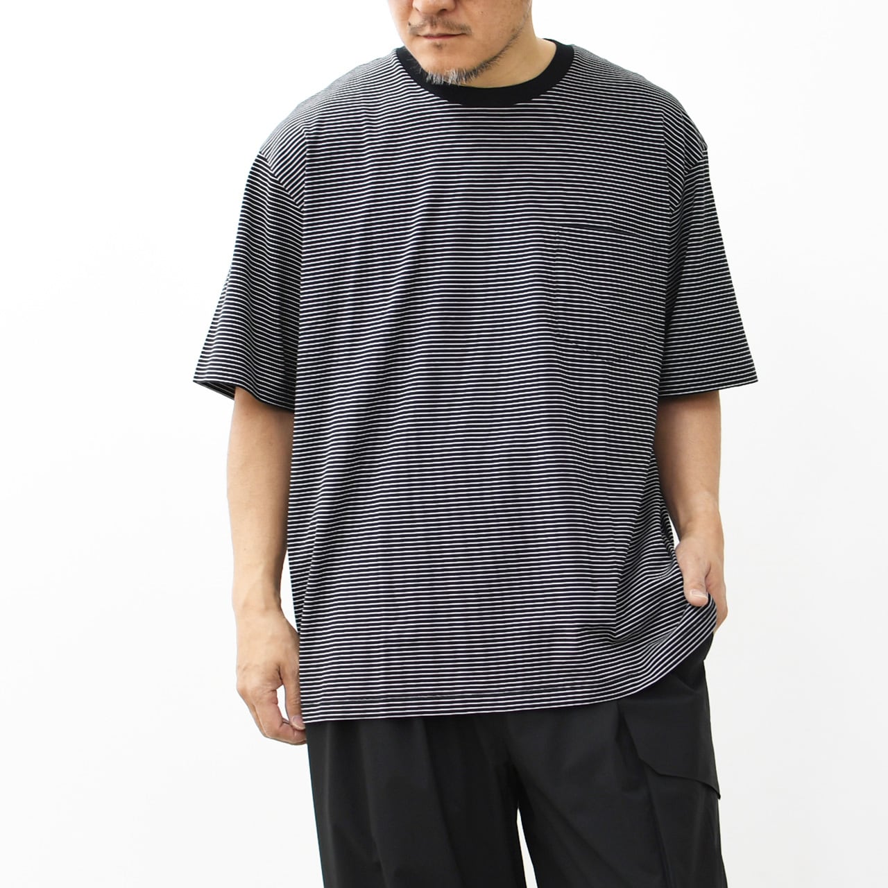 Handvaerk [ハンドバーク] 60/2 S/S BIG T-SHIRT -STRIPE- [6524-b] 60