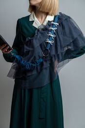 3way velour strap Navy