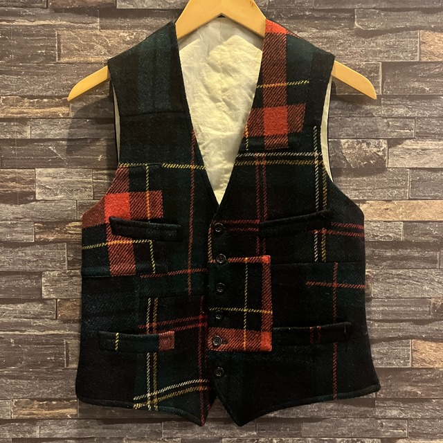RALPH LAUREN CHECK PATCHWORK VEST ITALY製
