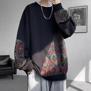 Jacquard Patchwork Sweatshirt(LMU0085)